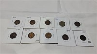 10 Indian head penny's