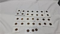 29 what penny's and 3 indian head penny's