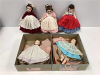 Five Madame Alexander Little Women Dolls