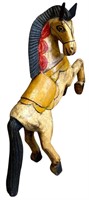 Vintage Carved Wood Horse Statue