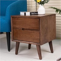 Nightstand, Solid Wood Small End Table W/2