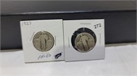 1927 and 26 standing liberty quarters