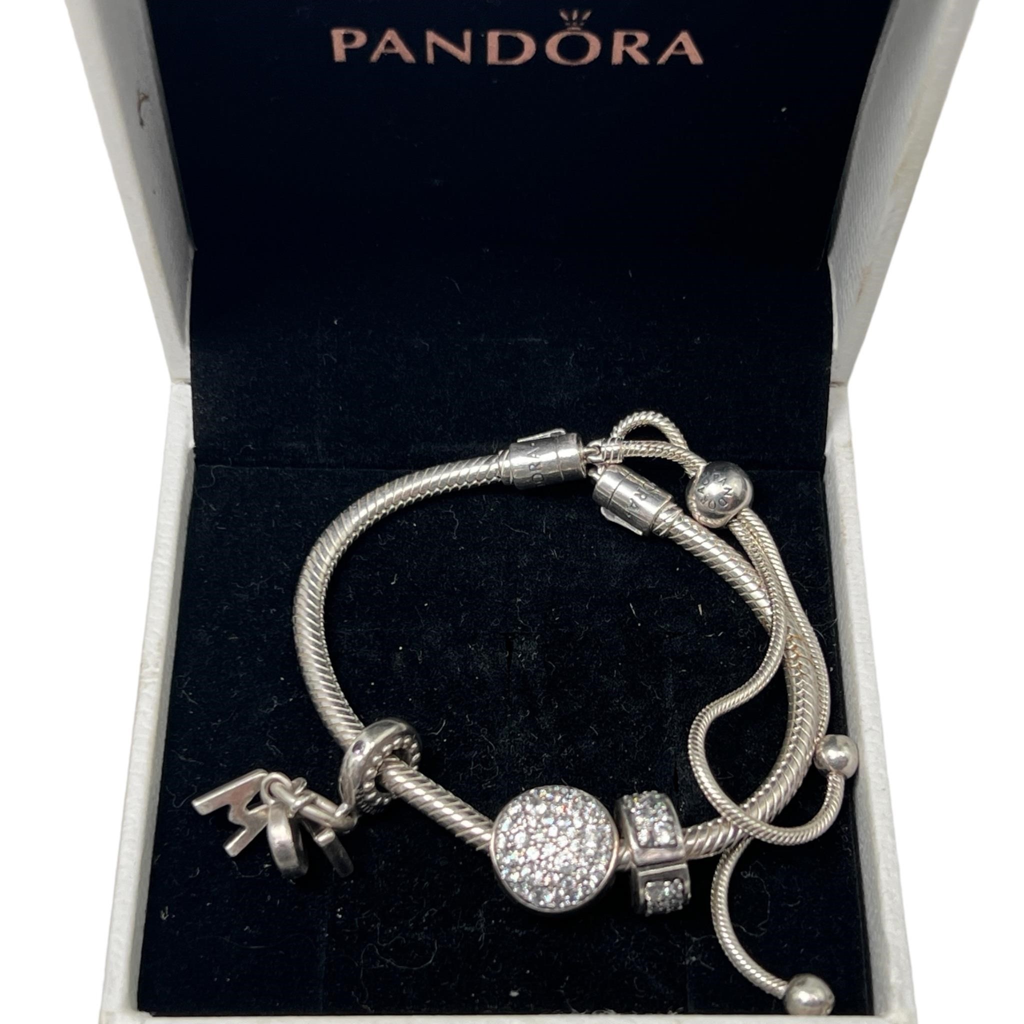 Pandora 925 Sterling Bracelet and Charms