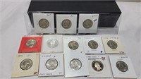 3 silver quarters and 10 cased quarters