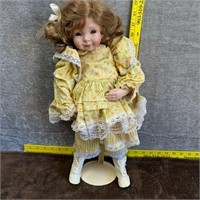 Porcelain Doll Yellow Dress