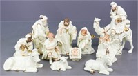 Porcelain Nativity Set / 12 pc
