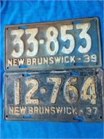 1937 and 1939 NB licence plates