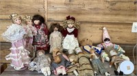Assortment of porcelain/dolls