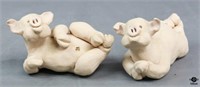 Whiterock Studio Clay Pig Figurines / 2 pc