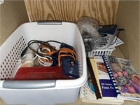 Glue, gun, cookbook, & other office supplies