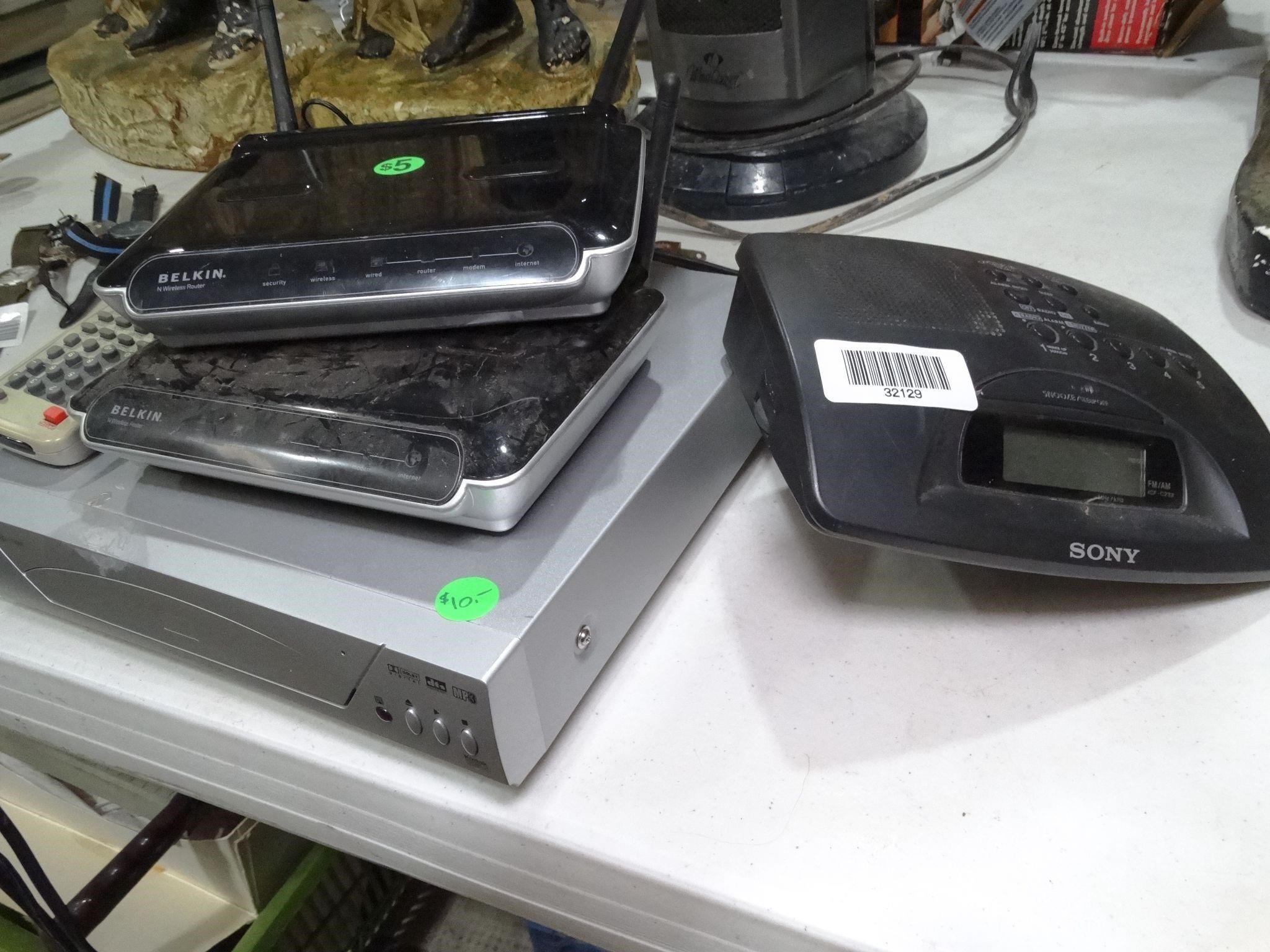 Electronics ** Routers * DVD Player * Clock Radio