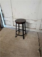 Beautiful stool with 14" round wooden seat