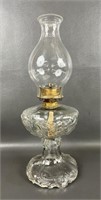 Antique Rose Pattern Glass Oil Lamp