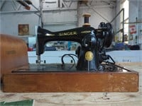 Antique Singer Sewing Machine with Original Wood