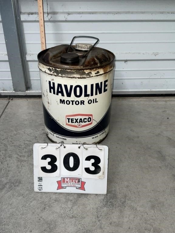 Vintage 5 gal. Havoline Motor Oil can - Texaco