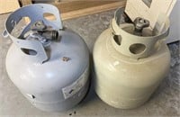2 empty propane tanks