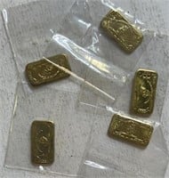 (5)1 Gram Brass Bars