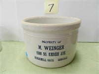 M. Weinger Advertising Butter Crock - Chicago, IL.