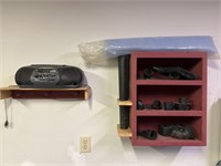 Radio, fiberglass roll, & shop-vac attachments