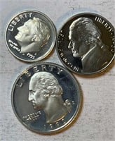1993S Silver Quarter Dime and Nickel out of Silver