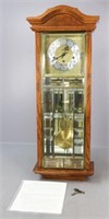 Ansonia Brass/Beveled Glass Triple Chime Clock