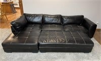 Faux Black Leather Sectional