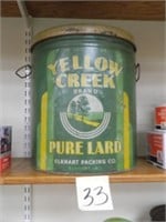 50 LB. Yellow Creek Pure Lard Tin