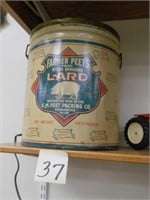 50 LB. Farmer Peet's Lard Advertising Tin