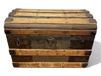 Antique Wooden Dome Top Steamer Trunk