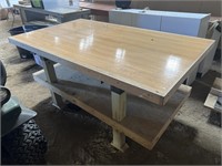 Home made bowling alley wood work bench