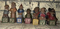 7 Clark Gnome Letter Block Figurines