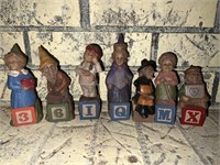 7 clark gnome letter block figurines