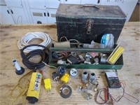 Electrical Lot w/ Toolbox, Voltage Tester, Fuses,