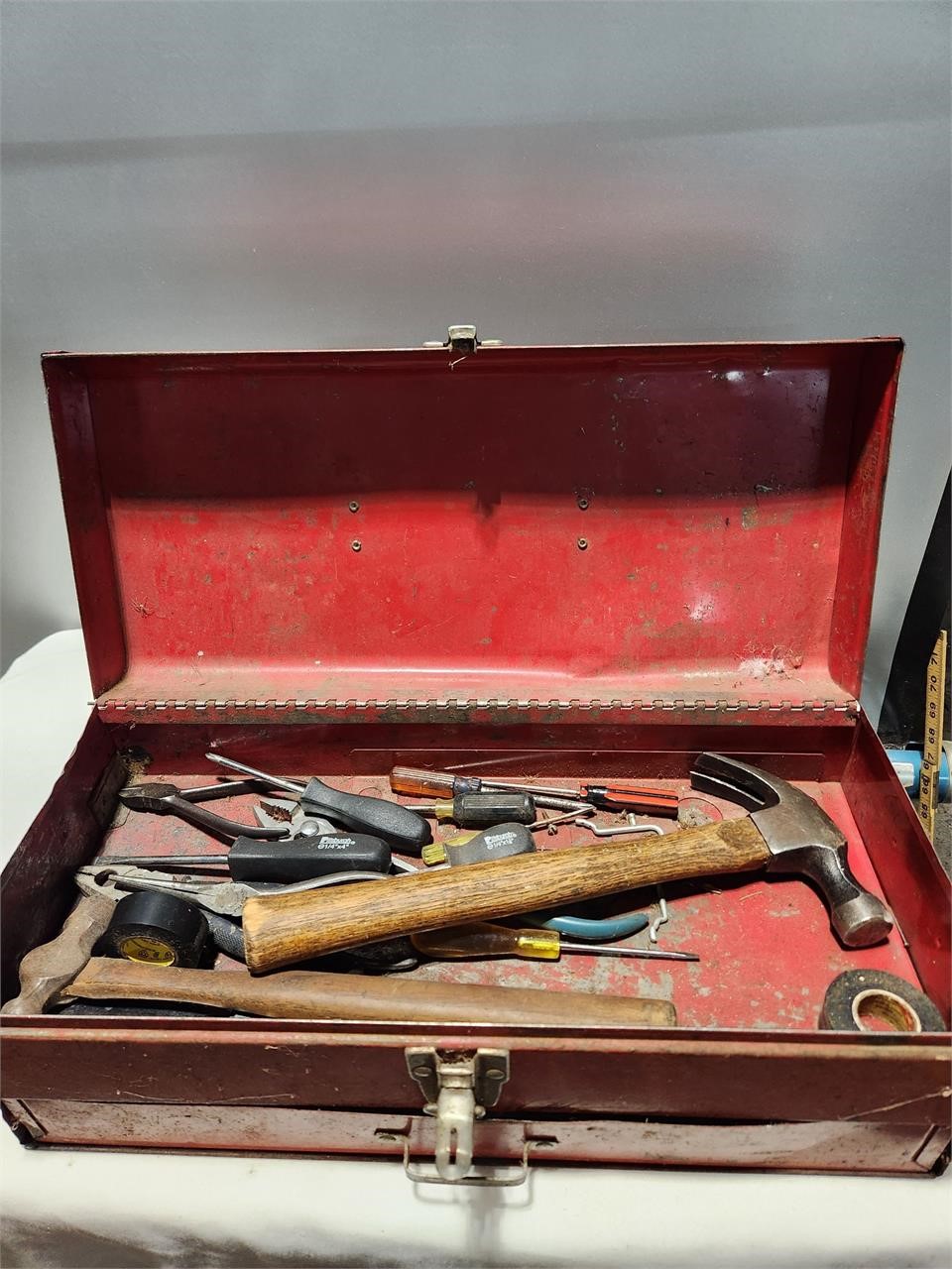 Metal Toolbox with Misc Tools