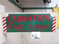 Carnation Hair Tonic Double-Sided Flange Sign