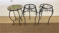 3 Metal Outdoor Plant Stands 1 With Faux