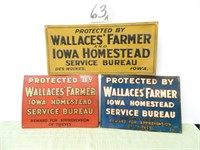 (3) Wallaces' Farmer & Iowa Homestead Tin Signs