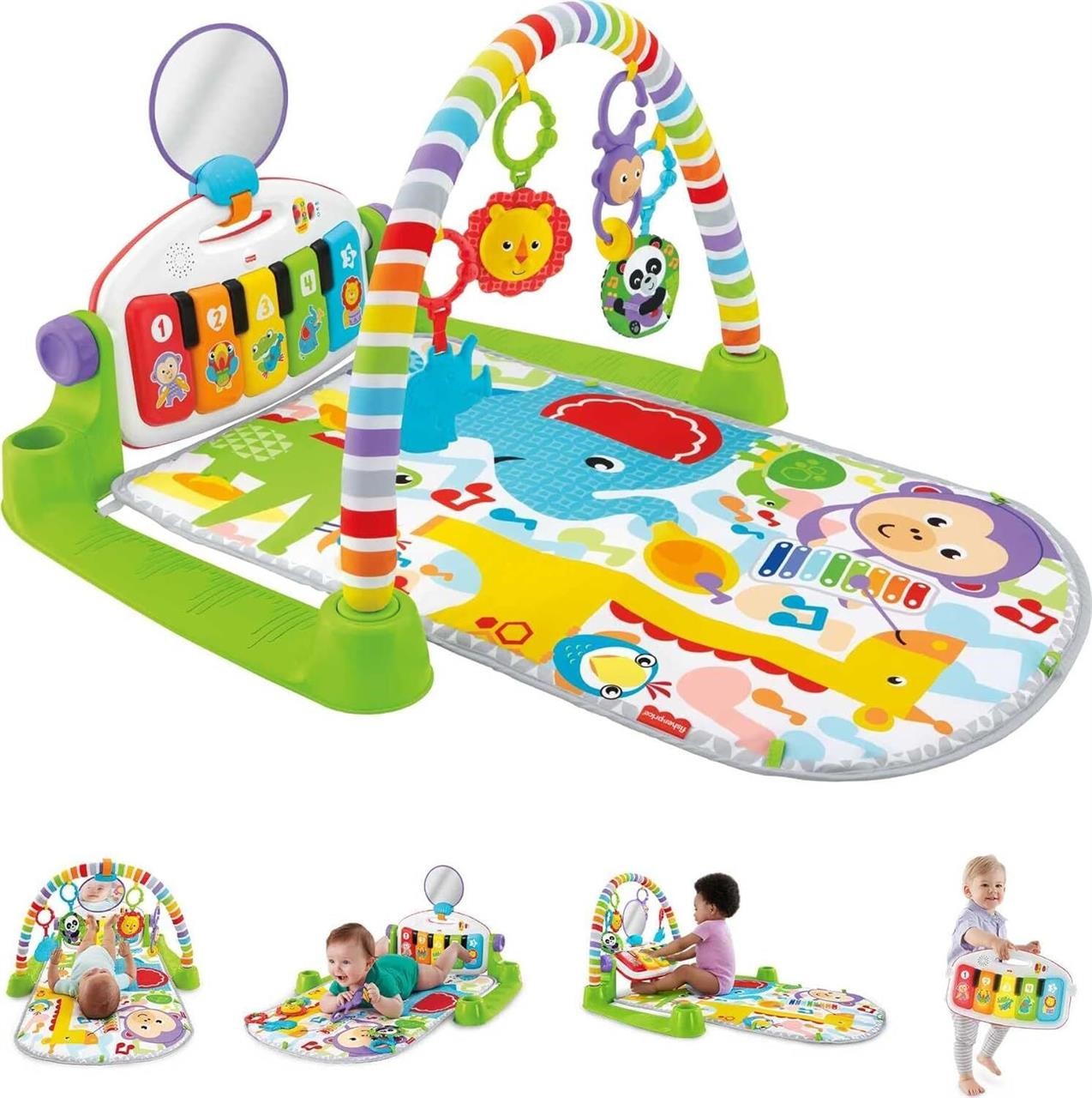 Fisher-Price Deluxe Kick & Play Piano Gym Green