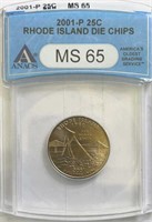 2001P RI Quarter Die Chips MS65