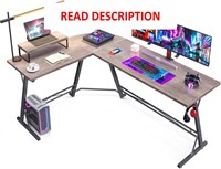 Gaming Desk L Shape  Gray Oak 58 inches