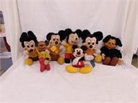 6 plush Mickey Mouse figures - rubber Mickey Mouse