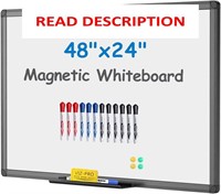 VIZ-PRO Magnetic Board  Black Frame  48x24 Inches