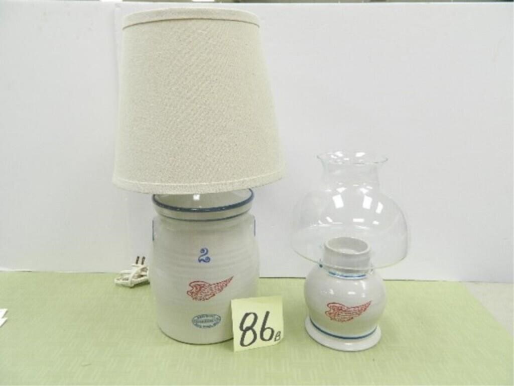 (2) Red Wing Pieces - Hurricane Lamp, 2-Gallon