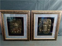 Two Nicely Framed Shadow Box Style Wall Hangings