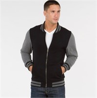 ($76)Men Varsity Jacket - Organic Cotton,Size: S