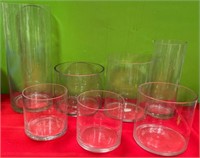 11 - MIXED LOT OF GLASS CYLINDER VASES (T24)