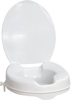 $50-AquaSense 2" Raised Toilet Seat with Lid, Whit
