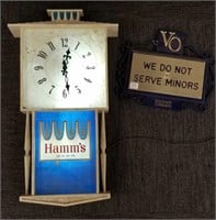 Hamm's lighted clock (as is-broken pendulum,