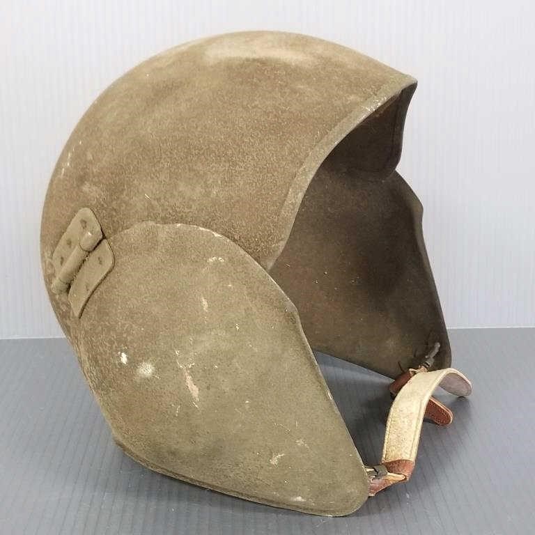 WWII air crewman flight helmet with moveable ear