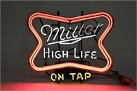 MILLER HIGH LIFE ON TAP THREE COLOUR NEON SIGN